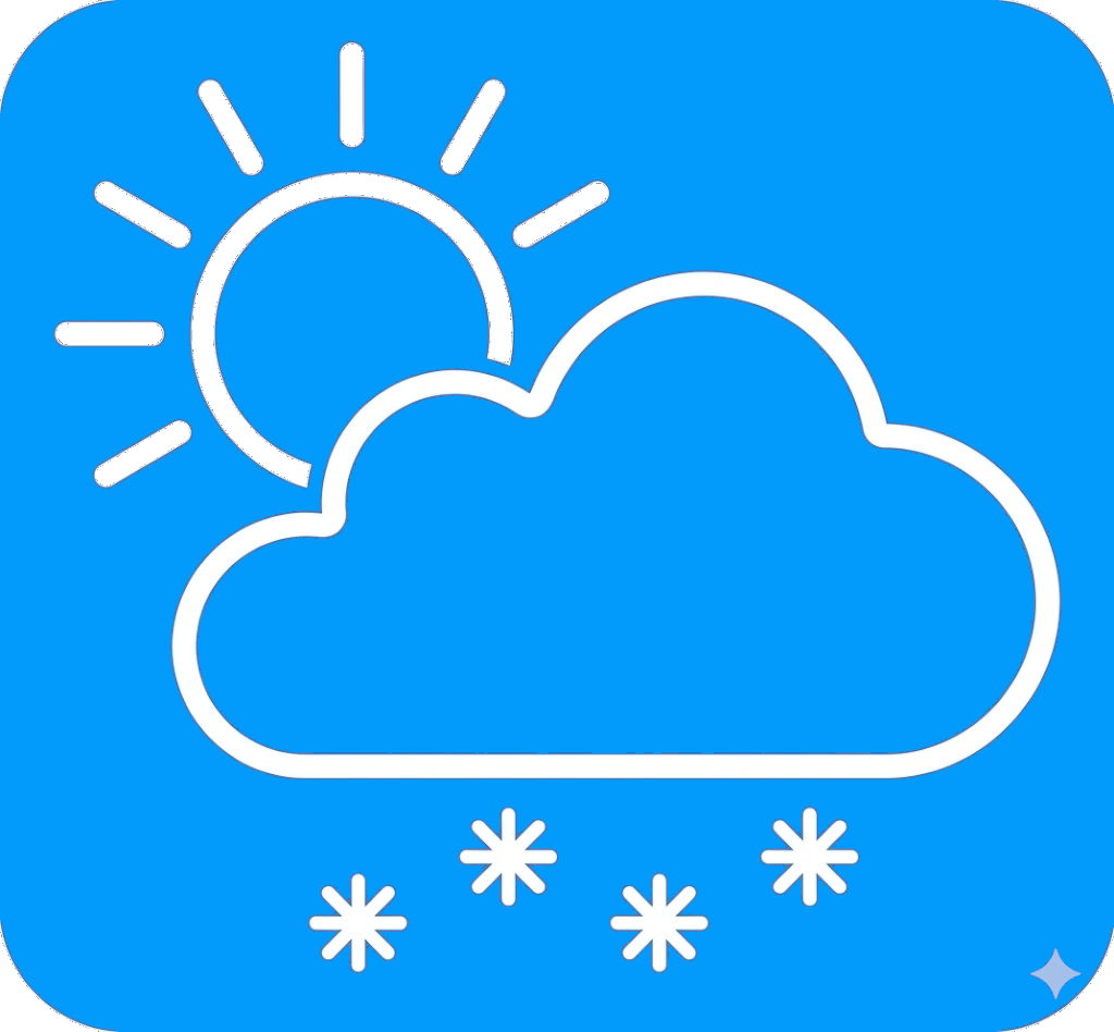 Wetter-Icon Sonne Wolke Schnee
